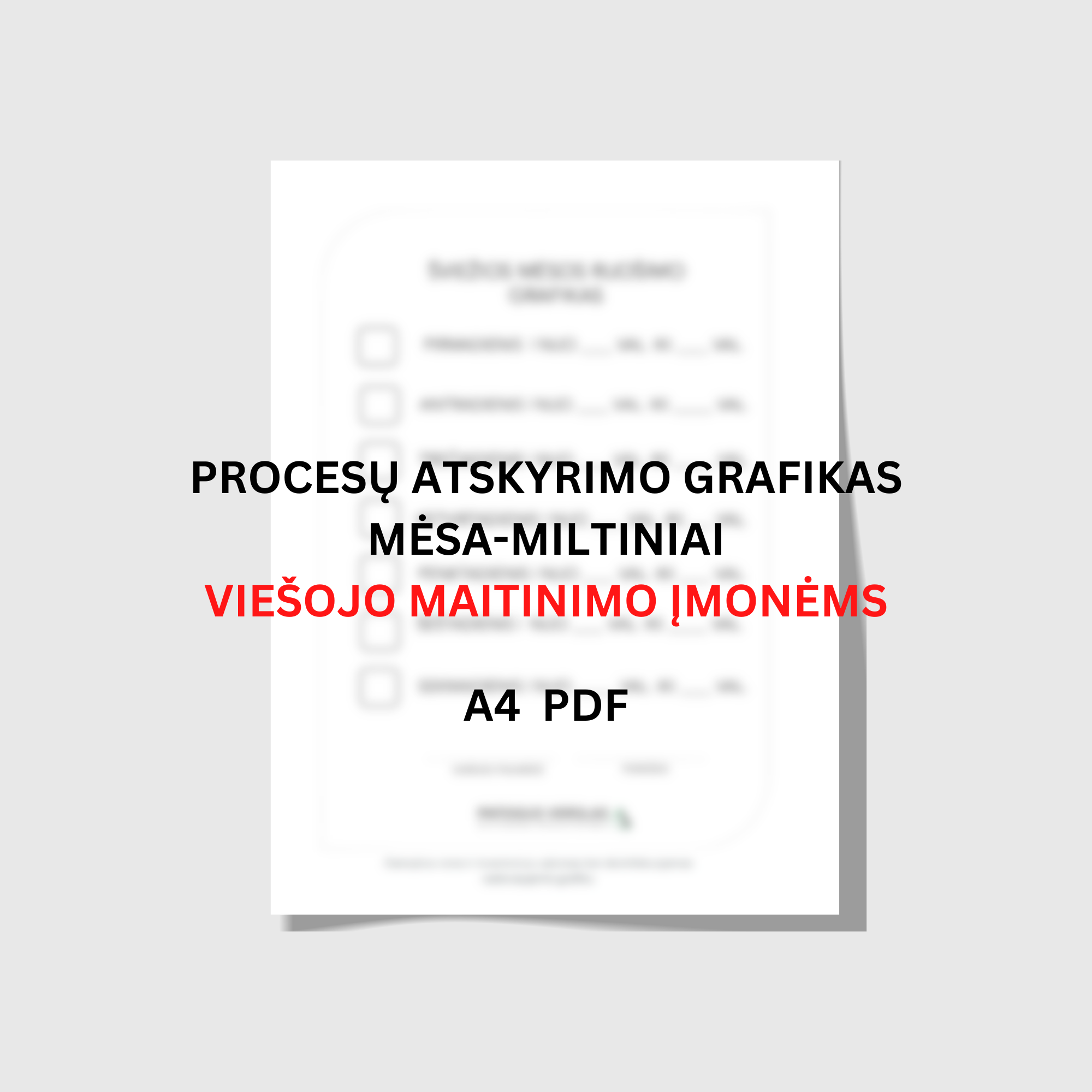 Procesų atskyrimo grafikas mėsa–miltiniai viešojo maitinimo įmonėms