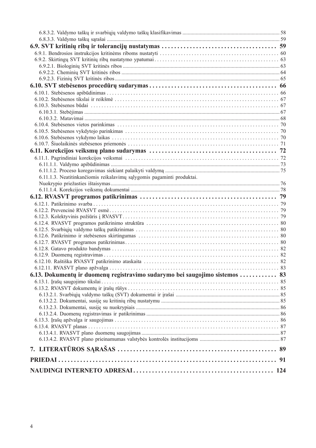 RVASVT sistemos parengimo maisto įmonėse knygos turinys – 2 dalis