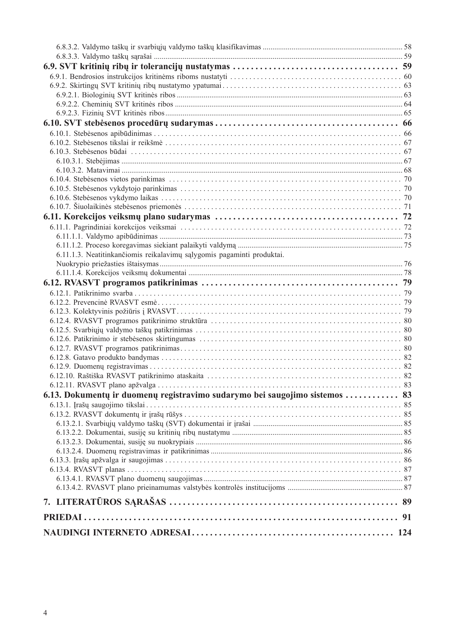 RVASVT sistemos parengimo maisto įmonėse knygos turinys – 2 dalis