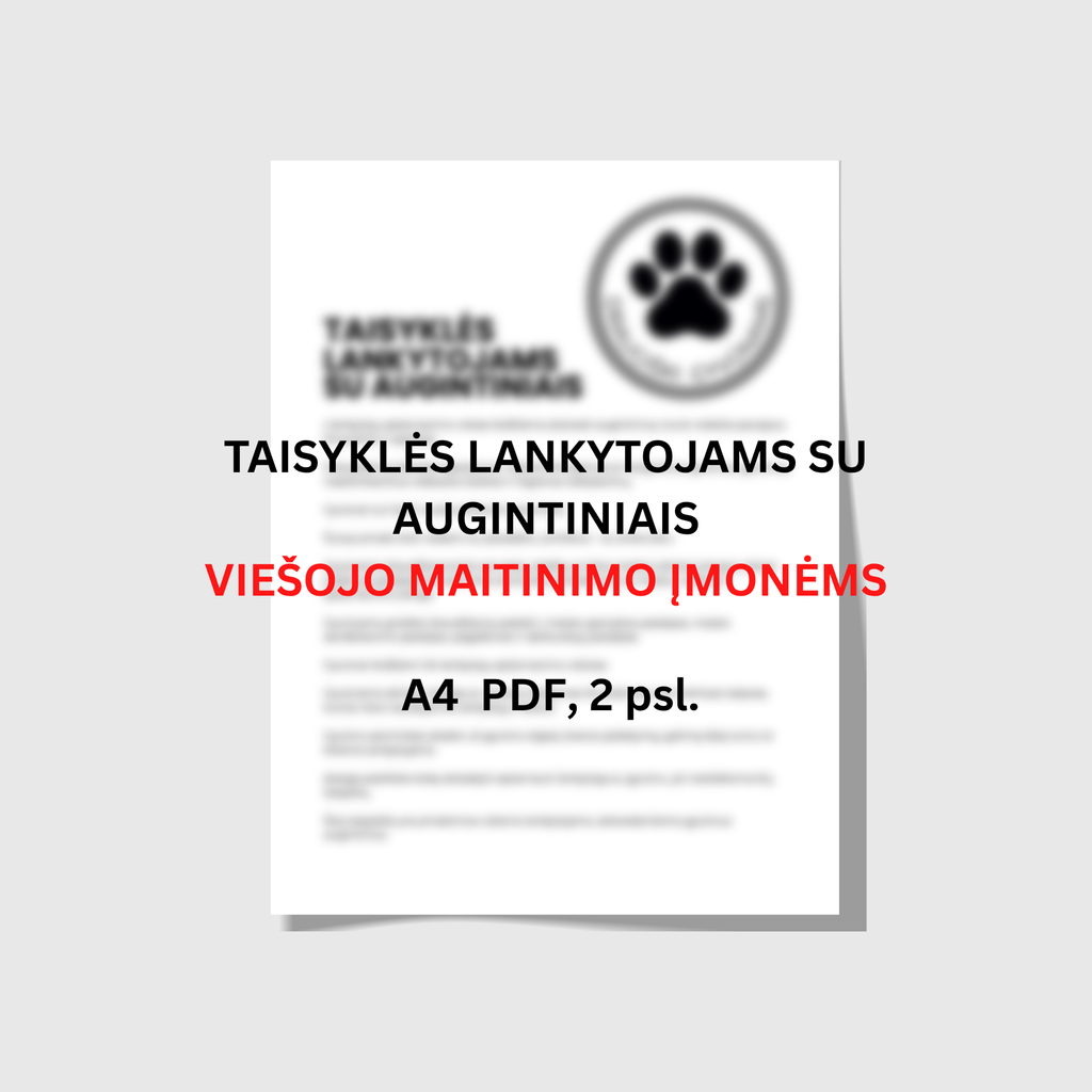 Taisyklės lankytojams su augintiniais viešojo maitinimo įmonėms