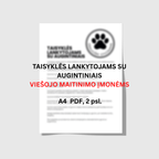 Taisyklės lankytojams su augintiniais viešojo maitinimo įmonėms
