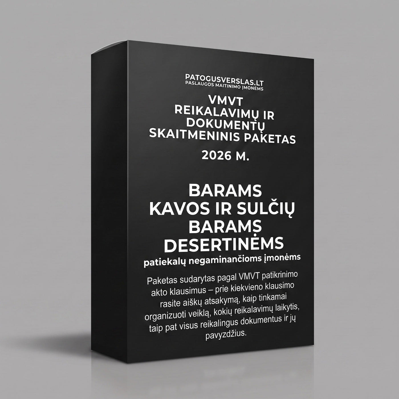 VMVT reikalavimų ir dokumentų skaitmeninis paketas barams, kavos ir sulčių barams bei desertinėms