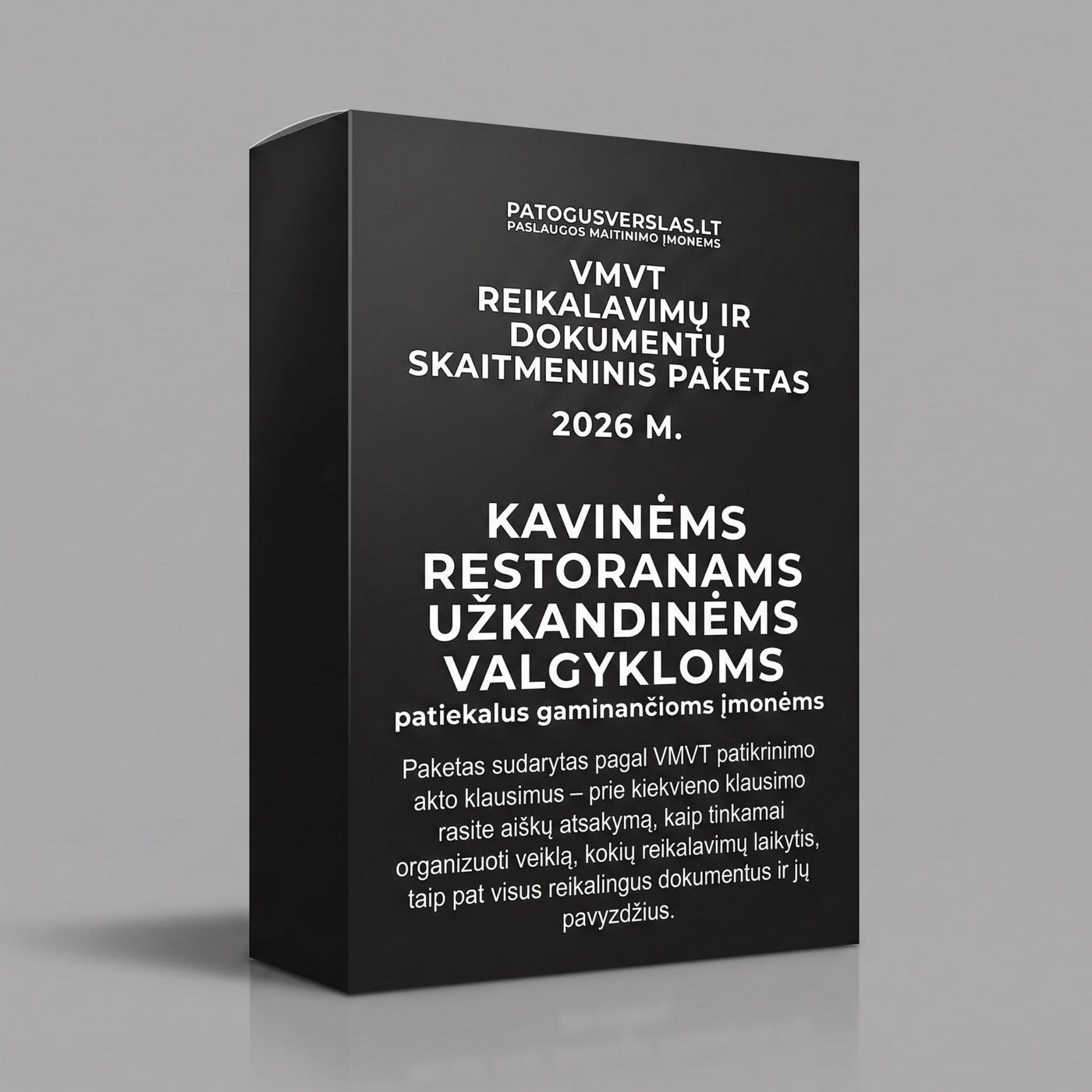 VMVT reikalavimų ir dokumentų skaitmeninis paketas kavinėms, restoranams, užkandinėms ir valgykloms